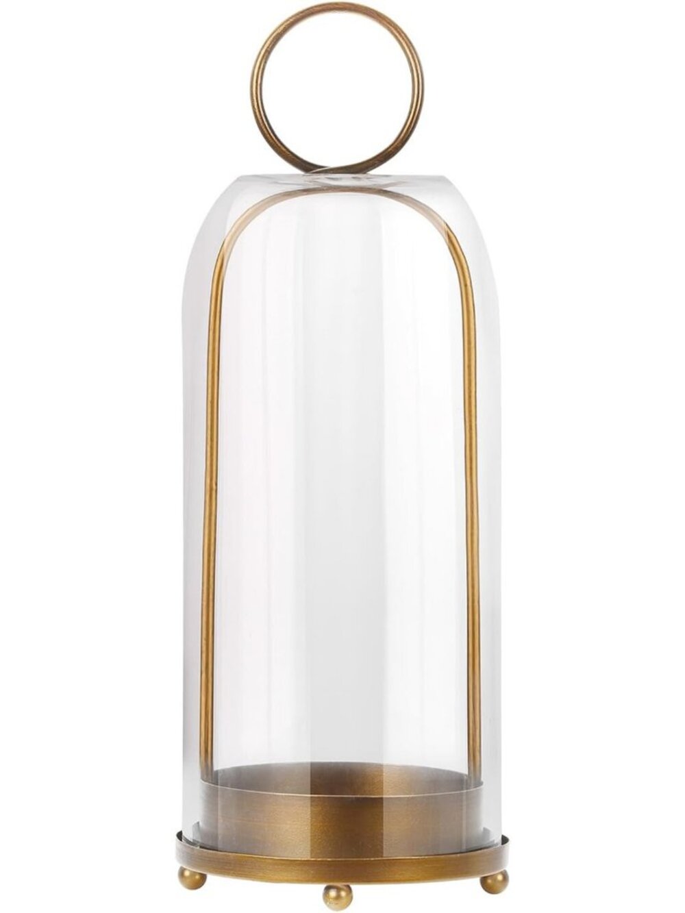 Versatile 16" Metal Hurricane Lantern with Glass Dome for Pillar Candles